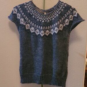 Banana Republic Faire Isle Alpaca Knit Cap Sleeve Sweater